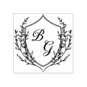 Klassisches Monogramm-Hochzeitswappen Gummistempel (Prägung)