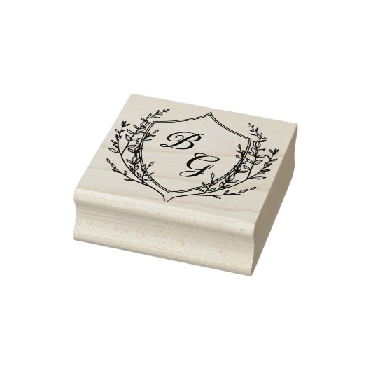 Klassisches Monogramm-Hochzeitswappen Gummistempel (Stempel)