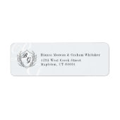 Klassisches Monogramm-Hochzeitswappen-Rücksendeadr (Vorne)