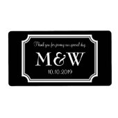 Klassisches Monogramm Hochzeitswein oder Wasserfla (Vorne)