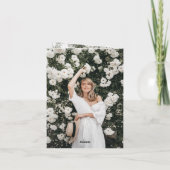 Klassisches Monogramm-I-Graduiertenkap-Foto Modern Dankeskarte (Rückseite)