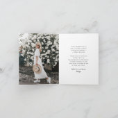 Klassisches Monogramm-I-Graduiertenkap-Foto Modern Dankeskarte (Innenseite)