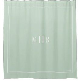 Klassisches Monogramm in Farbe für leichte Meeresf Duschvorhang