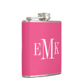 Klassisches Monogramm in heißrosa Flachmann (Rechts)