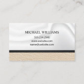 Klassisches Monogramm | Leather Silk Drapery Visitenkarte (Rückseite)