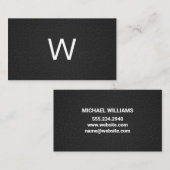 Klassisches Monogramm | Leder Visitenkarte (Vorne/Hinten)