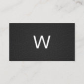 Klassisches Monogramm | Leder Visitenkarte (Vorderseite)