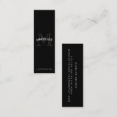 Klassisches Monogramm mit Bogentext Mini Visitenkarte (Vorne/Hinten)