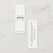 Klassisches Monogramm mit Bogentext Mini Visitenkarte (Vorne/Hinten)