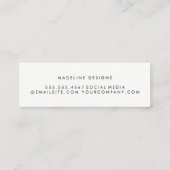 Klassisches Monogramm mit Bogentext Mini Visitenkarte (Rückseite)