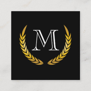 Klassisches Monogramm mit Chic Decorative Elements Quadratische Visitenkarte