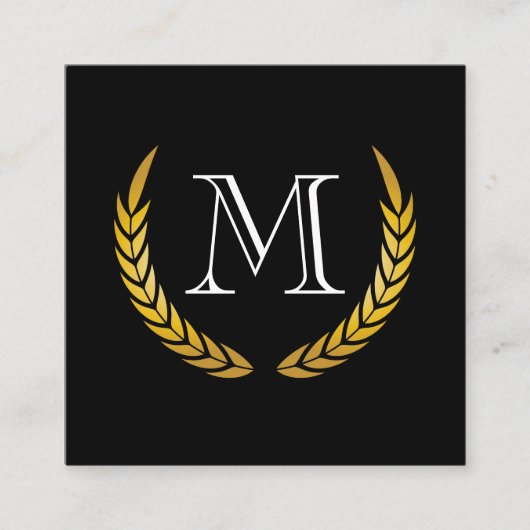 Klassisches Monogramm mit Chic Decorative Elements Quadratische Visitenkarte (Vorderseite)