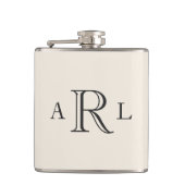 Klassisches Monogramm mit drei Buchstaben Flachmann (Vorderseite)