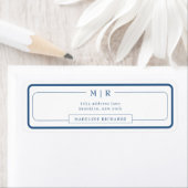 Klassisches Monogramm mit navyblauer Umrandung Adr (Insitu)