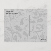 Klassisches Monogramm mit Silber und schwarzem Dam Postkarte (Rückseite)