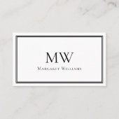 Klassisches Monogramm mit zwei Buchstaben Beruflic Visitenkarte (Vorderseite)