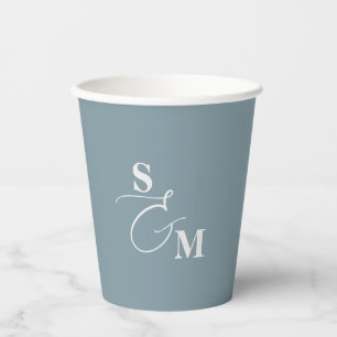 Klassisches Monogramm Moderales Et-Zeichen Hochzei Pappbecher