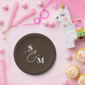 Klassisches Monogramm Moderne Ampersand-Hochzeit Pappteller (Party)