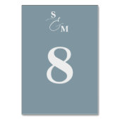 Klassisches Monogramm Moderne Et-Zeichen Blaue Hoc Tischnummer (Rückseite)