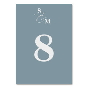 Klassisches Monogramm Moderne Et-Zeichen Blaue Hoc Tischnummer
