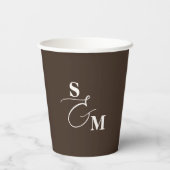 Klassisches Monogramm Moderne Et-Zeichen-Hochzeit Pappbecher (Rückseite)