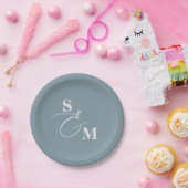 Klassisches Monogramm Moderne Et-Zeichen Hochzeit Pappteller (Party)