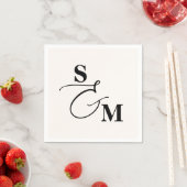 Klassisches Monogramm Moderne Schriftart Und-Zeich Serviette (Beispiel)