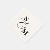 Klassisches Monogramm Moderne Schriftart Und-Zeich Serviette (Ecke)
