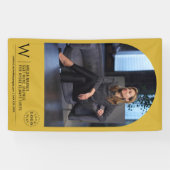 Klassisches Monogramm-Name-Adresse-Banner mit indi Banner (Horizontal)