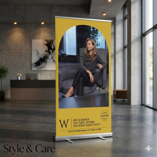 Klassisches Monogramm-Name-Adresse-Banner mit indi Banner