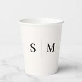Klassisches Monogramm Off WhitR Pappbecher (Rückseite)