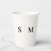Klassisches Monogramm Off WhitR Pappbecher (Vorderseite)