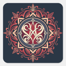 Klassisches Monogramm Quadratischer Aufkleber