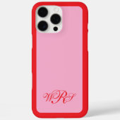 Klassisches Monogramm rosa Case-Mate iPhone Hülle (Rückseite)