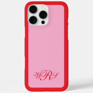 Klassisches Monogramm rosa iPhone 16 Pro Max Hülle