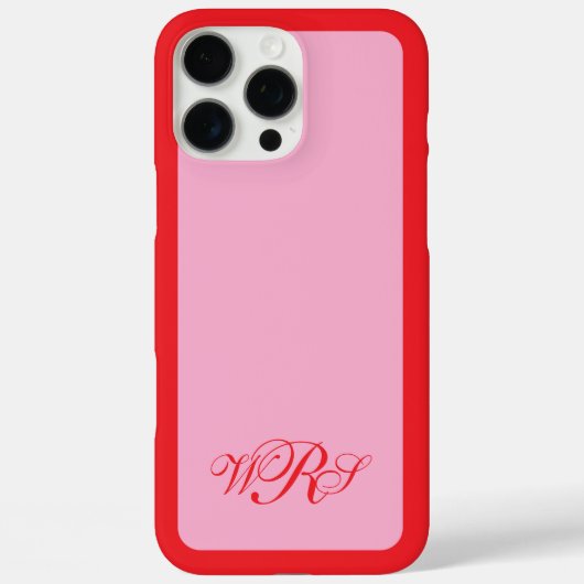 Klassisches Monogramm rosa Case-Mate iPhone Hülle (Rückseite)