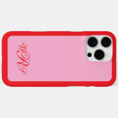 Klassisches Monogramm rosa Case-Mate iPhone Hülle (Rückseite (Horizontal))