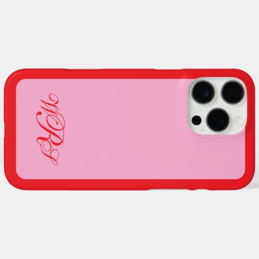 Klassisches Monogramm rosa Case-Mate iPhone Hülle (Rückseite (Horizontal))