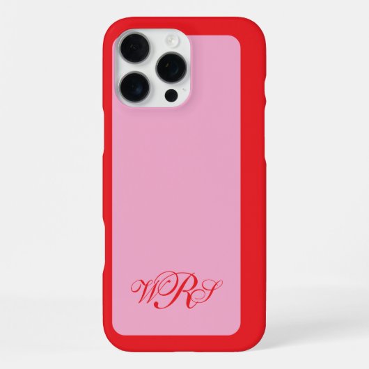 Klassisches Monogramm rosa iPhone Hülle (Rückseite)