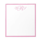 Klassisches Monogramm Rosa Notizblock (Vorderseite)