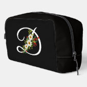 Klassisches Monogramm Rot-Weiß-Blumen-Geschenk für Waschbeutel (Rechte Ecke)