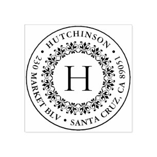 Klassisches Monogramm-runde Gummistempel
