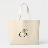 Klassisches Monogramm S rot weiß Blumen Geschenk f Jumbo Stoffbeutel (Vorne)