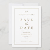 Klassisches Monogramm Save the Date Einladung (Vorderseite)