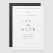 Klassisches Monogramm Save the Date Magnetkarte (Vorne/Hinten)