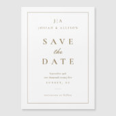 Klassisches Monogramm Save the Date Magnetkarte (Vorderseite)