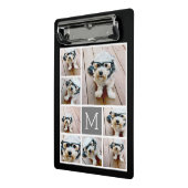 Klassisches Monogramm Schwarz/Grau 8 FotoCollage Mini Klemmbrett (Gewinkelt2)