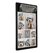 Klassisches Monogramm Schwarz/Grau 8 FotoCollage Mini Klemmbrett (Schrägansicht)