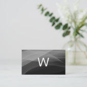 Klassisches Monogramm | Schwarze Schatten Visitenkarte (Stehend Vorderseite)