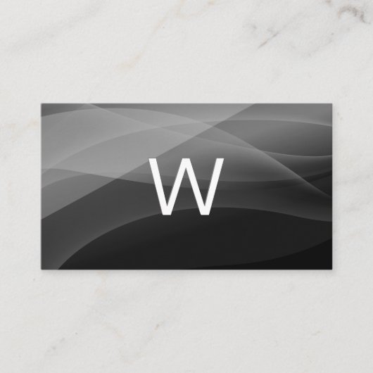 Klassisches Monogramm | Schwarze Schatten Visitenkarte (Vorderseite)